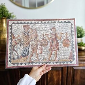 Detail Of The Dionysis Mosaic, Plastified Art Print Zippori National Park Israel
